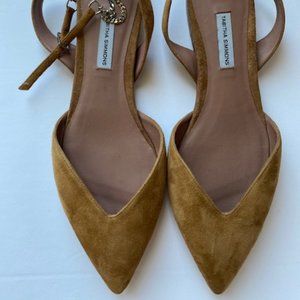 TABITHA SIMMONS Vera chain-trimmed suede flats